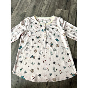 Kate Spade Henley Pajama Shirt Holiday Daushaunds Print Size Small $99